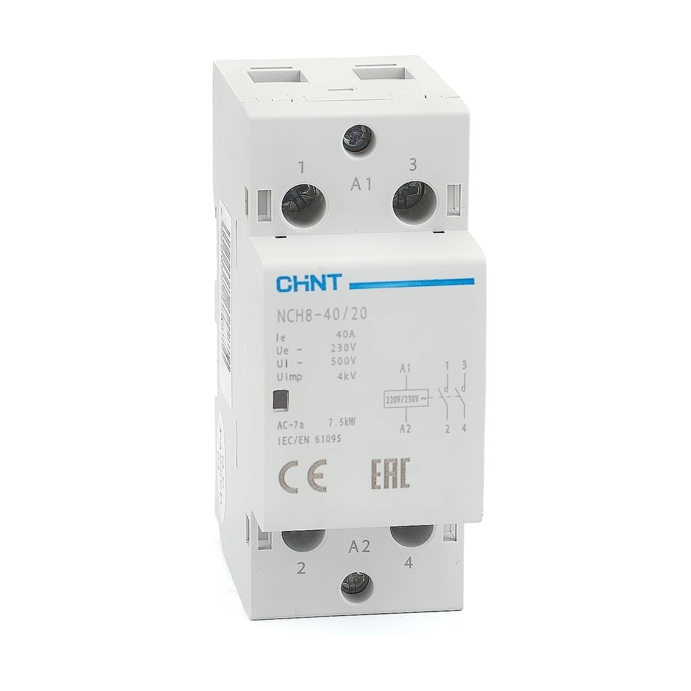 Контактор CHINT модульный CHINT NCH8-40/20 40А 2НО АС220/230В 50Гц (R)