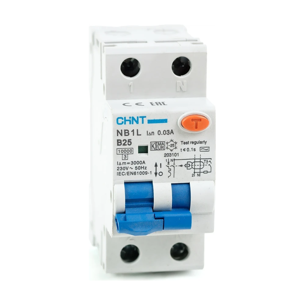Диф. автомат CHINT NB1L 1P+N B25 30мА тип АС 10кА (36mm) (R)