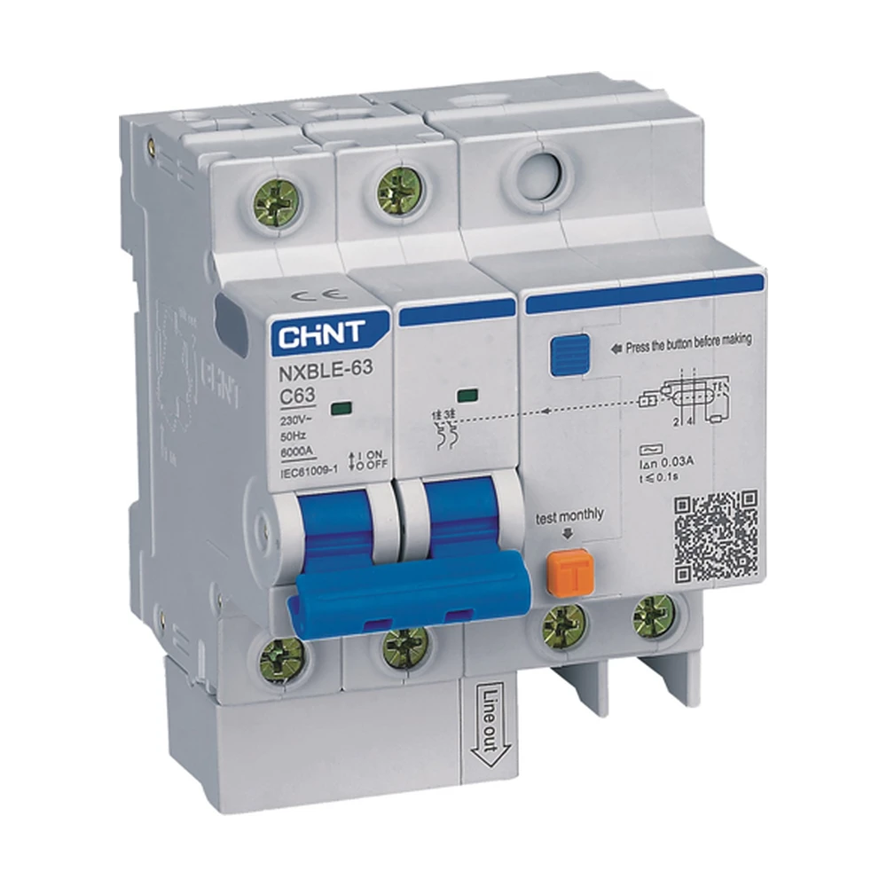 Диф. автомат CHINT NXBLE-63 2P C16 30mA тип AC 6kA