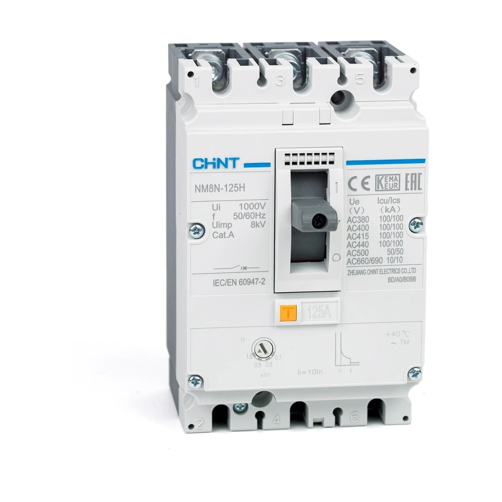 Авт. выкл. CHINT NM8N-125S TM 3P 100А 50кА с рег. термомаг. расцепителем (R)