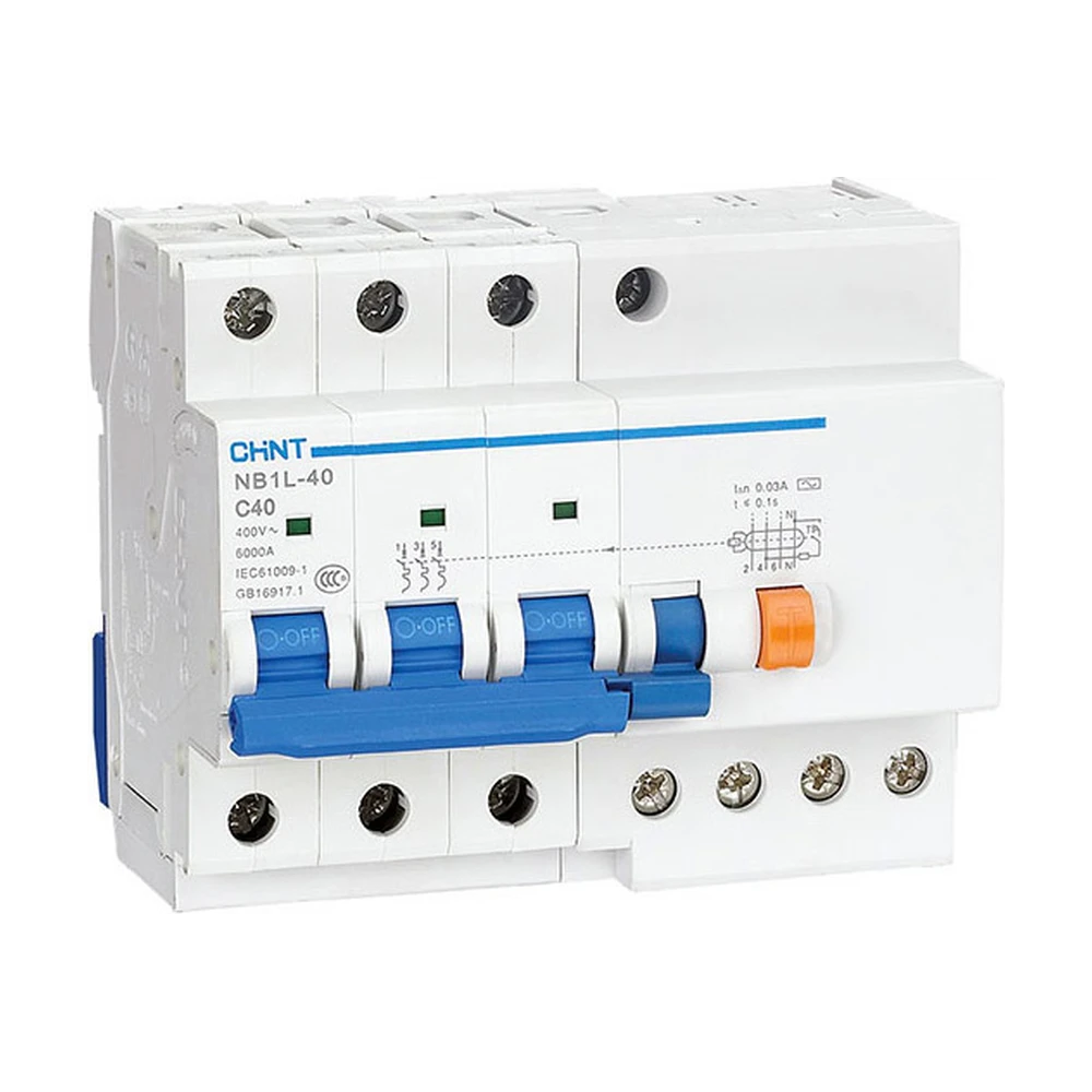 Диф. автомат CHINT NB1L-40 4P С25 30мА тип А 6кА