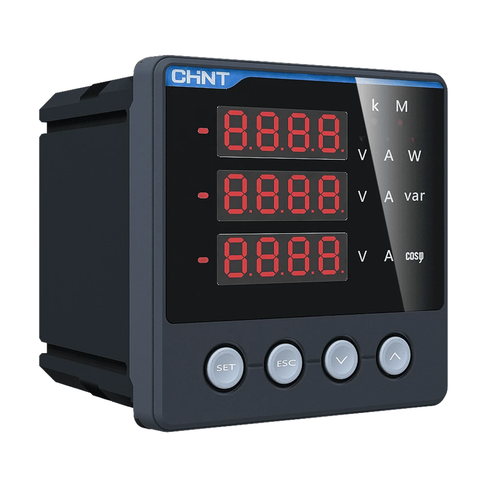 Многофунк. изм. прибор CHINT PD666-2S4 380V 5A 3ф 72x72 светодиод. дисплей RS485