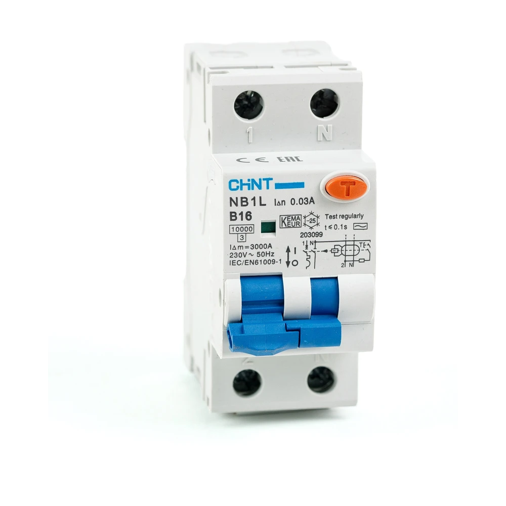 Диф. автомат CHINT NB1L 1P+N B16 30мА тип АС 10кА (36mm) (R)