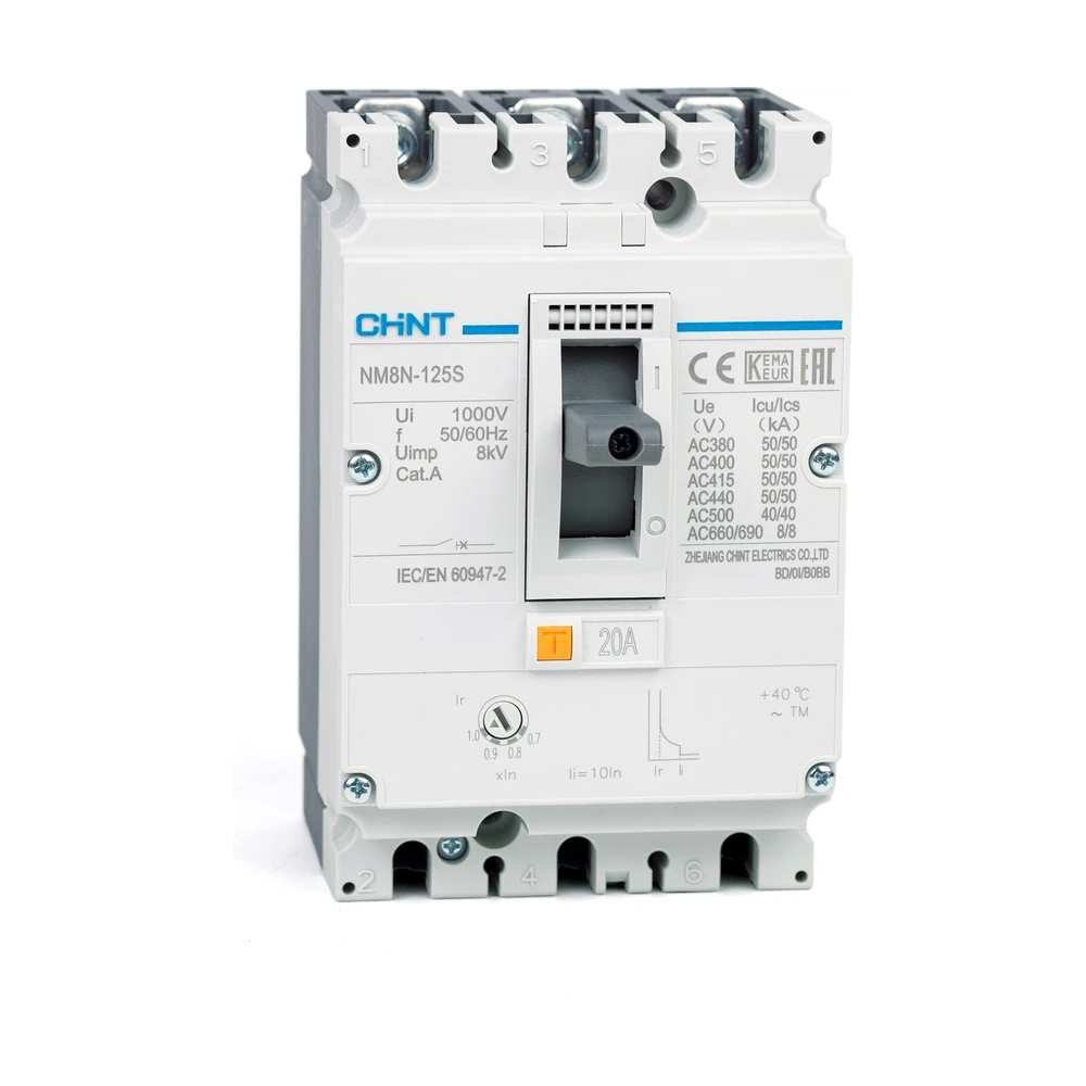 Авт. выкл. CHINT NM8N-125S TM 3P 20А 50кА с рег. термомаг. расцепителем (R)